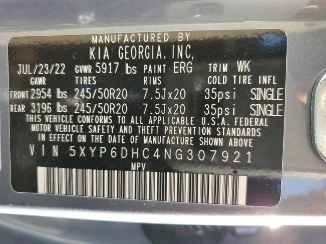 5XYP6DHC4NG307921 - 2022 KIA TELLURIDE S SILVER photo 13