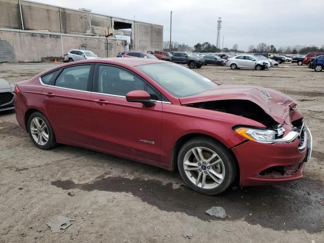 3FA6P0LU0JR208889 - 2018 FORD FUSION SE HYBRID RED photo 4