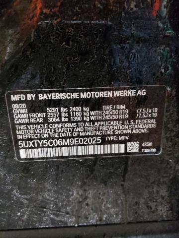 5UXTY5C06M9E02025 - 2021 BMW X3 XDRIVE30I BLACK photo 12