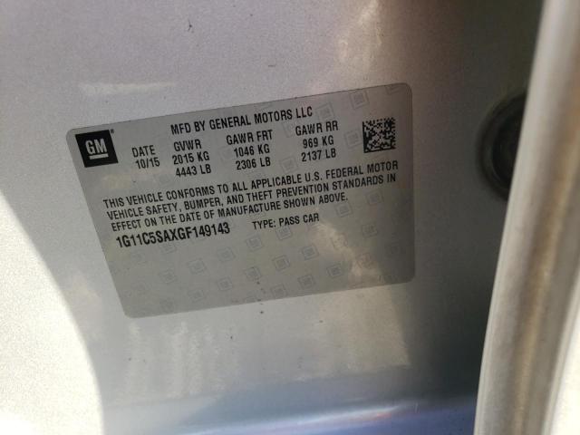 1G11C5SAXGF149143 - 2016 CHEVROLET MALIBU LIM LT 银色 照片 12