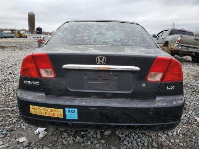 2HGES16502H590967 - 2002 HONDA CIVIC LX BLACK photo 6