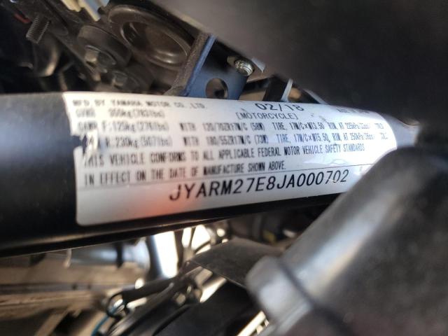 JYARM27E8JA000702 - 2018 YAMAHA MT07 BLUE photo 10