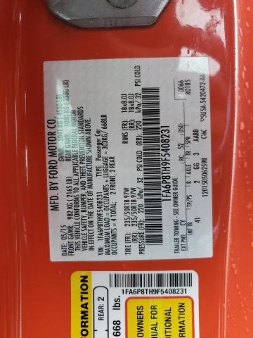 1FA6P8TH9F5408231 - 2015 FORD MUSTANG ORANGE photo 12