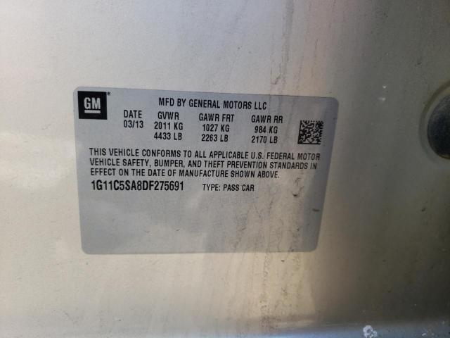 1G11C5SA8DF275691 - 2013 CHEVROLET MALIBU 1LT SILVER photo 12