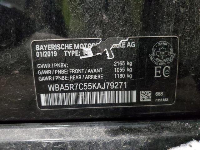 WBA5R7C55KAJ79271 - 2019 BMW 330XI BLACK photo 12