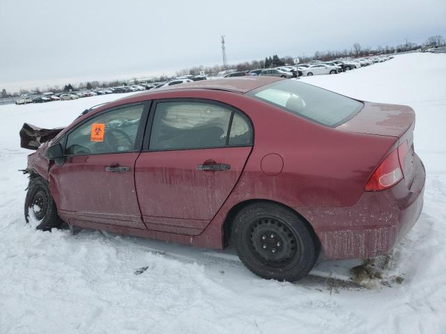 2HGFA16387H022740 - 2007 HONDA CIVIC DX MAROON photo 2