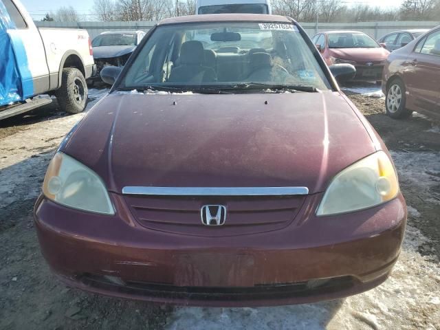 2HGES165X2H591270 - 2002 HONDA CIVIC LX BURGUNDY photo 5