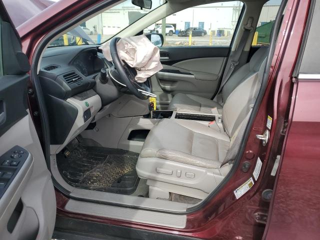 5J6RM4H72CL061254 - 2012 HONDA CR-V EXL BURGUNDY photo 7