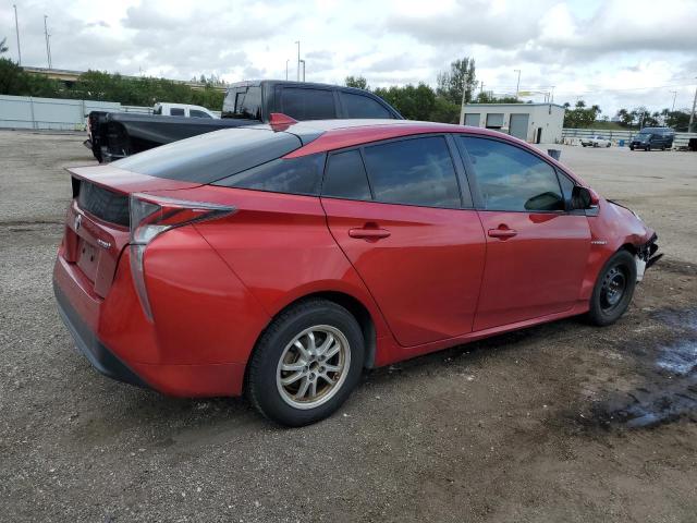 JTDKBRFU9H3557498 - 2017 TOYOTA PRIUS RED photo 3