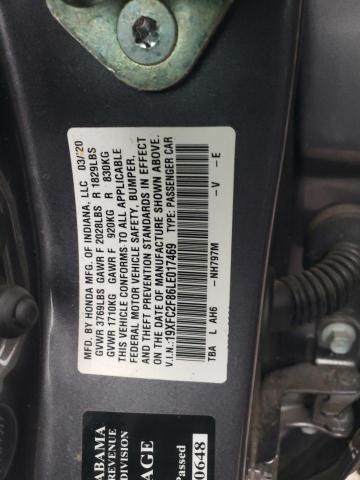 19XFC2F86LE017469 - 2020 HONDA CIVIC SPORT 灰色 照片 12