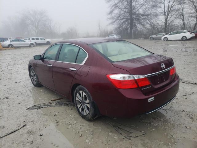 1HGCR2F30DA185913 - 2013 HONDA ACCORD LX MAROON photo 2