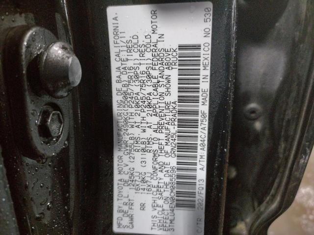 3TMLU4EN0CM085596 - 2012 TOYOTA TACOMA DOUBLE CAB 黑色 照片 12