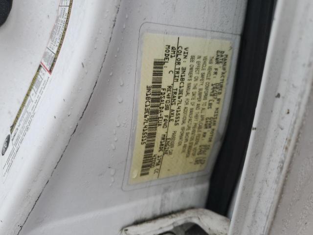 3N1BC13E67L415515 - 2007 NISSAN VERSA S WHITE photo 12