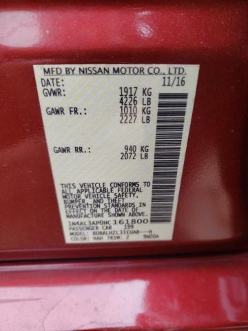 1N4AL3AP0HC161800 - 2017 NISSAN ALTIMA 2.5 MAROON photo 12