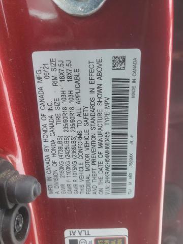 2HKRW2H54MH660455 - 2021 HONDA CR-V EX RED photo 14