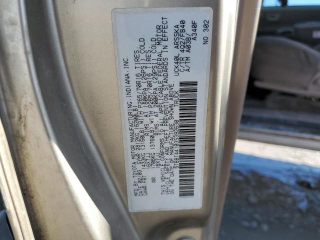 5TBBT44103S392630 - 2003 TOYOTA TUNDRA ACCESS CAB SR5 GOLD photo 12