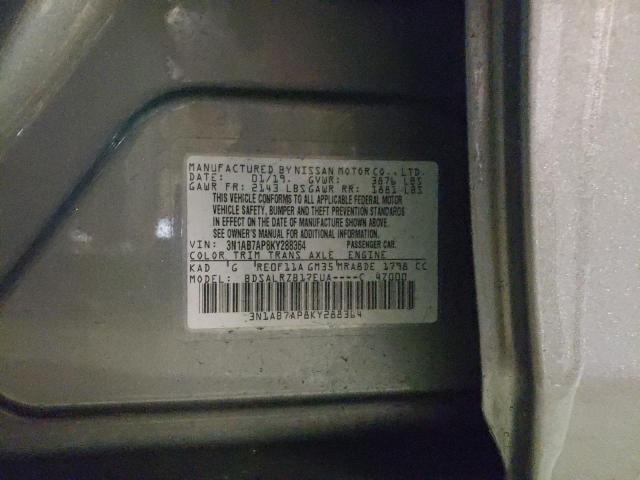 3N1AB7AP8KY288364 - 2019 NISSAN SENTRA S SILVER photo 12