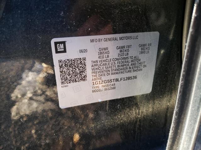 1G1ZG5ST8LF128536 - 2020 CHEVROLET MALIBU RS Gris photo 12