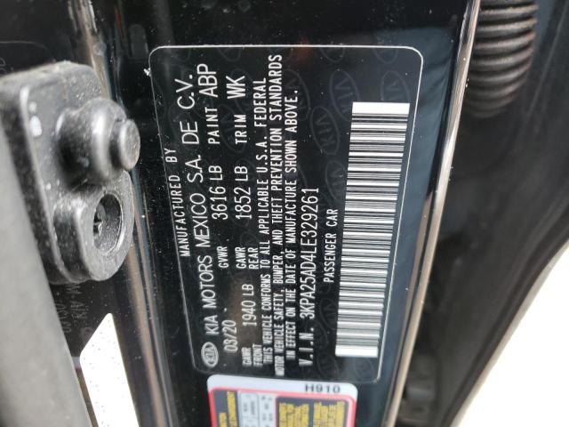 3KPA25AD4LE329261 - 2020 KIA RIO LX BLACK photo 12