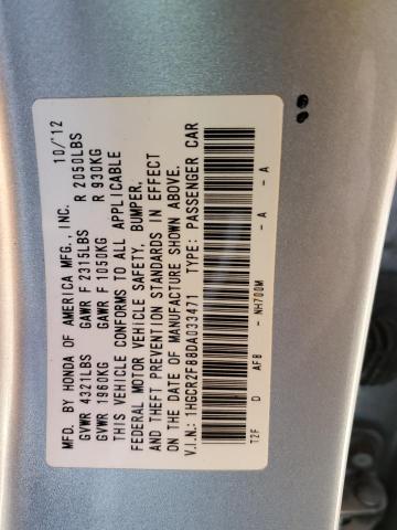 1HGCR2F88DA033471 - 2013 HONDA ACCORD EXL SILVER photo 13