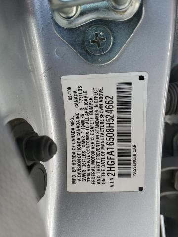 2HGFA16508H524662 - 2008 HONDA CIVIC LX SILVER photo 13