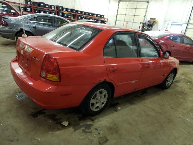 KMHCG45C93U485931 - 2003 HYUNDAI ACCENT GL RED photo 3