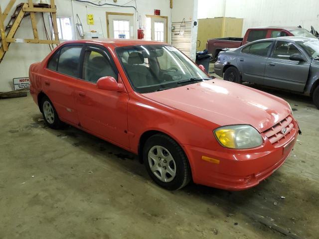 KMHCG45C93U485931 - 2003 HYUNDAI ACCENT GL RED photo 4