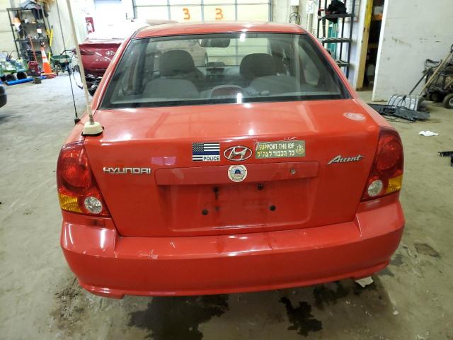 KMHCG45C93U485931 - 2003 HYUNDAI ACCENT GL RED photo 6