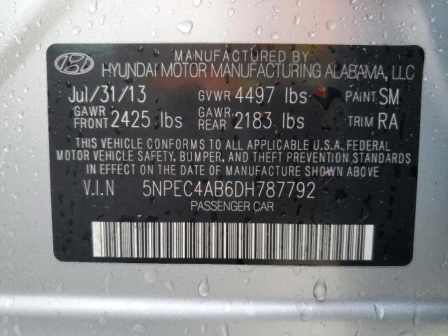 5NPEC4AB6DH787792 - 2013 HYUNDAI SONATA SE SILVER photo 12