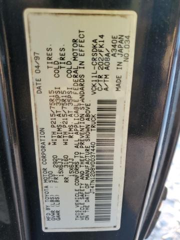 JT4TN12D8V0037440 - 1997 TOYOTA T100 XTRACAB BLACK photo 12