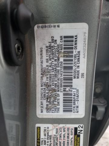 2T1BR32E14C212250 - 2004 TOYOTA COROLLA CE SILVER photo 12