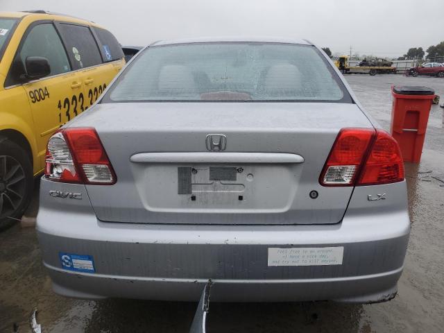 JHMES16555S003544 - 2005 HONDA CIVIC LX SILVER photo 6