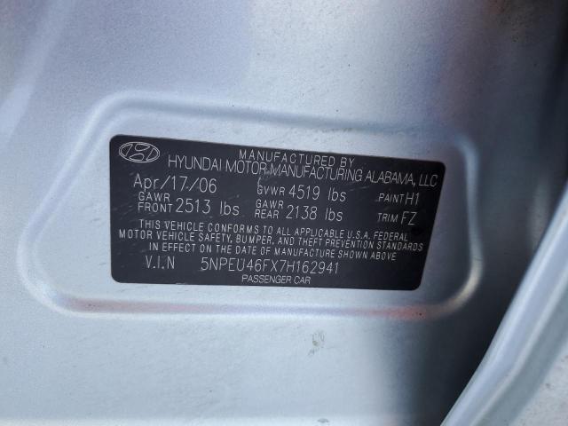 5NPEU46FX7H162941 - 2007 HYUNDAI SONATA SE SILVER photo 12