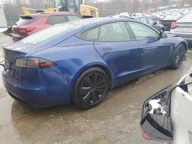 5YJSA1E59NF477874 - 2022 TESLA MODEL S ლურჯი ფოტო 3