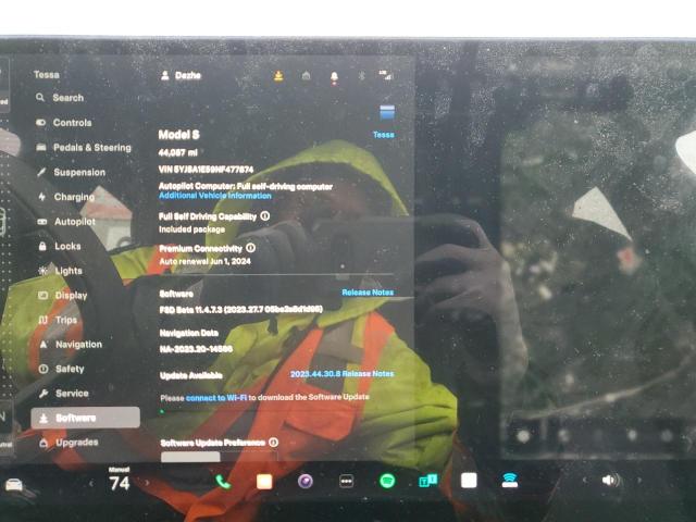 5YJSA1E59NF477874 - 2022 TESLA MODEL S ლურჯი ფოტო 9