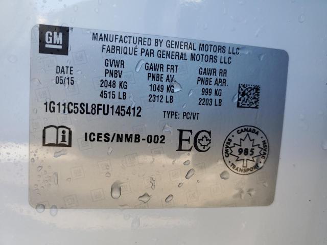 1G11C5SL8FU145412 - 2015 CHEVROLET MALIBU 1LT WHITE photo 13