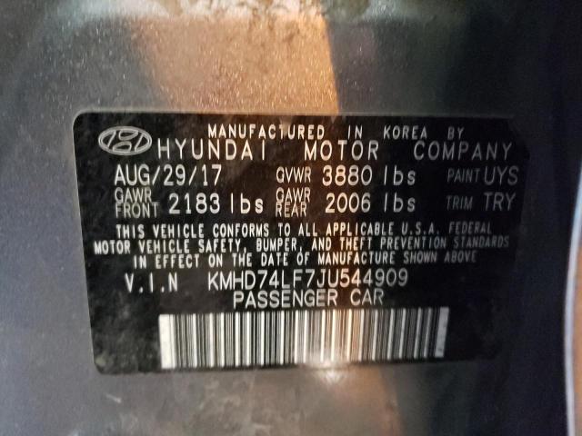 KMHD74LF7JU544909 - 2018 HYUNDAI ELANTRA SE GRAY photo 12