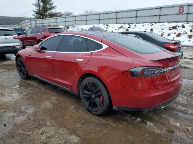 5YJSA1H23EFP65780 - 2014 TESLA MODEL S RED photo 2