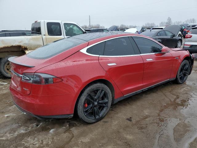 5YJSA1H23EFP65780 - 2014 TESLA MODEL S RED photo 3