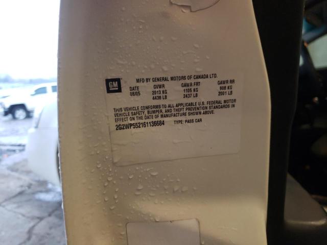 2G2WP552161136684 - 2006 PONTIAC GRAND PRIX WHITE photo 12