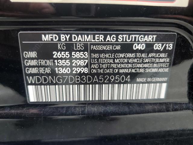 WDDNG7DB3DA529504 - 2013 MERCEDES-BENZ S 550 BLACK photo 12