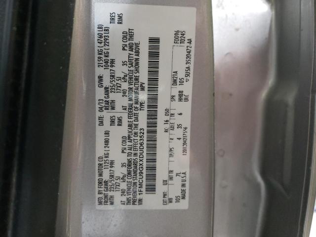 1FMCU9GXXDUD63523 - 2013 FORD ESCAPE SE SILVER photo 13