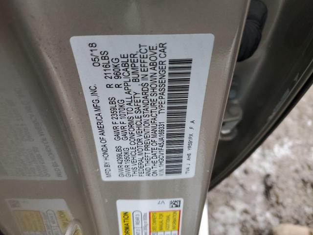 1HGCV1F45JA169331 - 2018 HONDA ACCORD EX GOLD photo 12