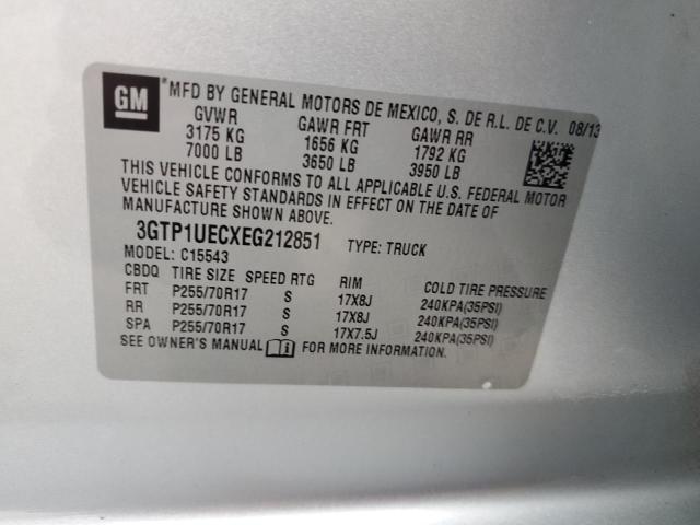 3GTP1UECXEG212851 - 2014 GMC SIERRA C1500 SLE SILVER photo 13