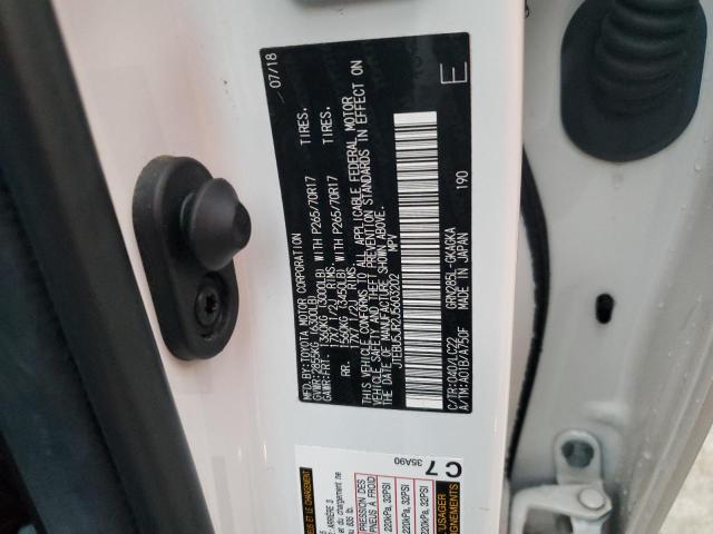 JTEBU5JR2J5603202 - 2018 TOYOTA 4RUNNER SR5/SR5 PREMIUM 白色 照片 12