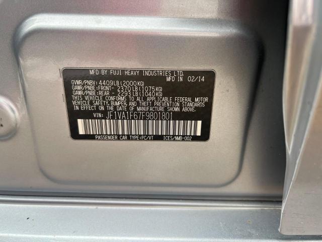 JF1VA1F67F9801801 - 2015 SUBARU WRX PREMIUM SILVER photo 10