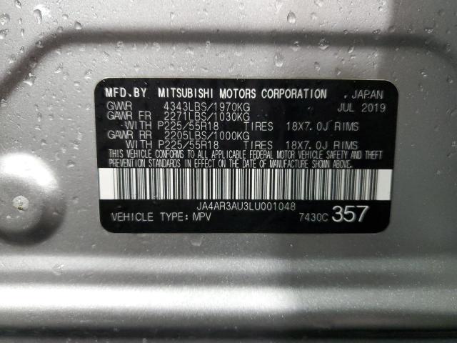 JA4AR3AU3LU001048 - 2020 MITSUBISHI OUTLANDER ES SILVER photo 13