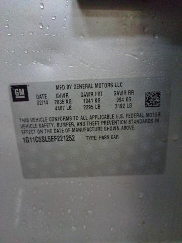 1G11C5SL5EF221252 - 2014 CHEVROLET MALIBU 1LT 灰色 照片 12