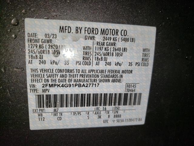 2FMPK4G91PBA27717 - 2023 FORD EDGE SE GRAY photo 13