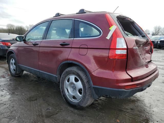 JHLRE4H32AC003399 - 2010 HONDA CR-V LX BURGUNDY photo 2